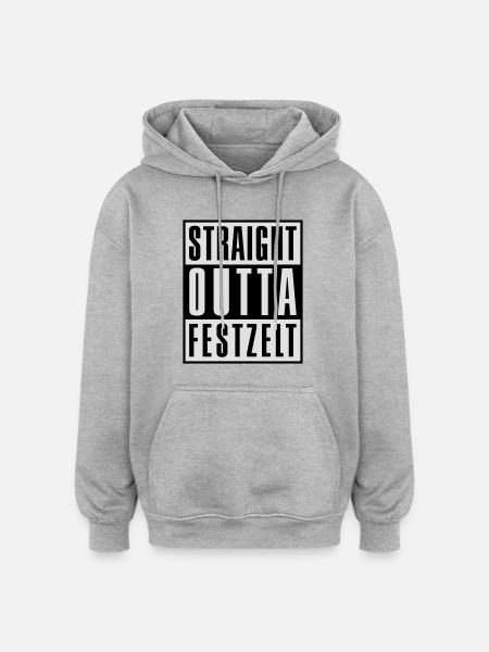 Straight outta - - beer - Oversized Unisex Hoodie - heather grey