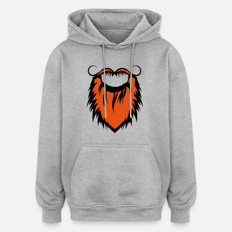 Bart und Schnurrbart 20122 - Oversized Unisex Hoodie - Grau meliert