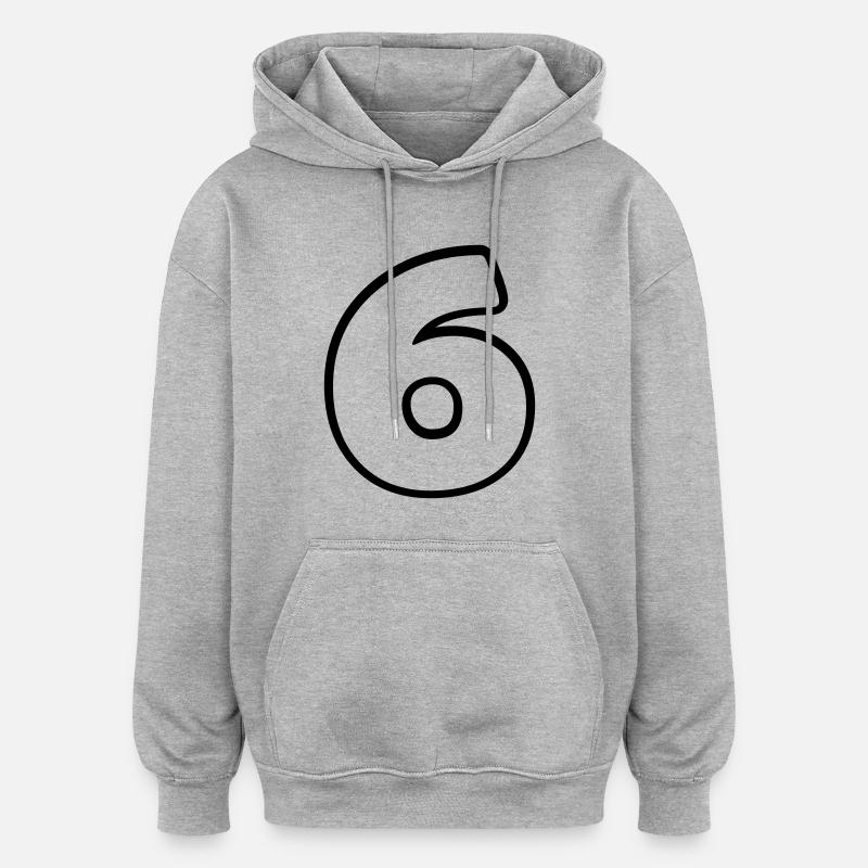 6 - Sweat à capuche oversize unisexe - gris chiné