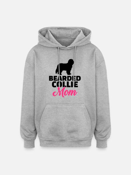 Bearded Collie - Oversized Unisex Hoodie - Grau meliert