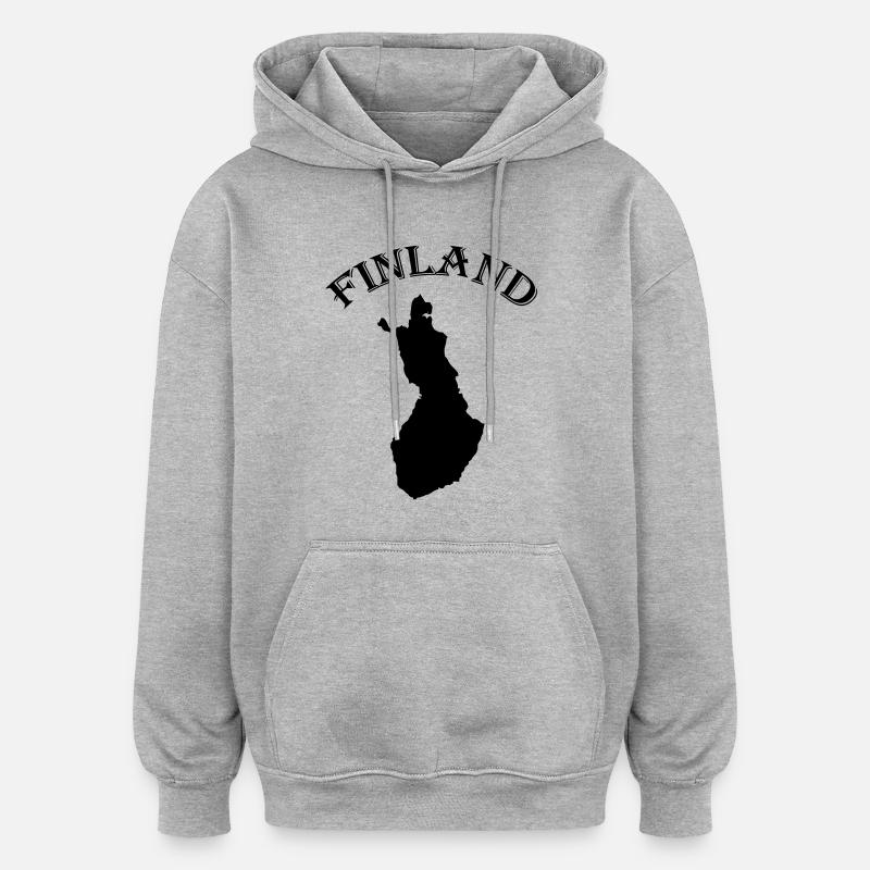 finland - Sweat à capuche oversize unisexe - gris chiné