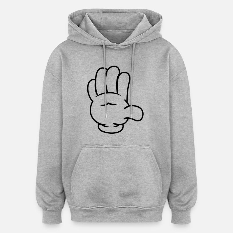 comic_hand_001 - Oversized Unisex Hoodie - heather grey