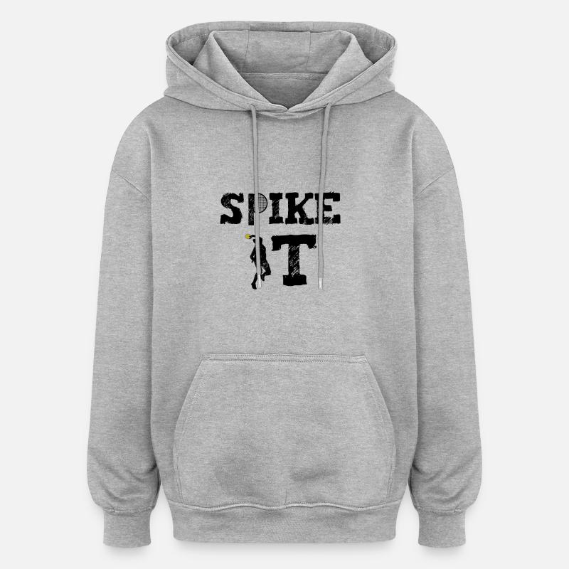 Conception de Spikeball - Sweat à capuche oversize unisexe - gris chiné