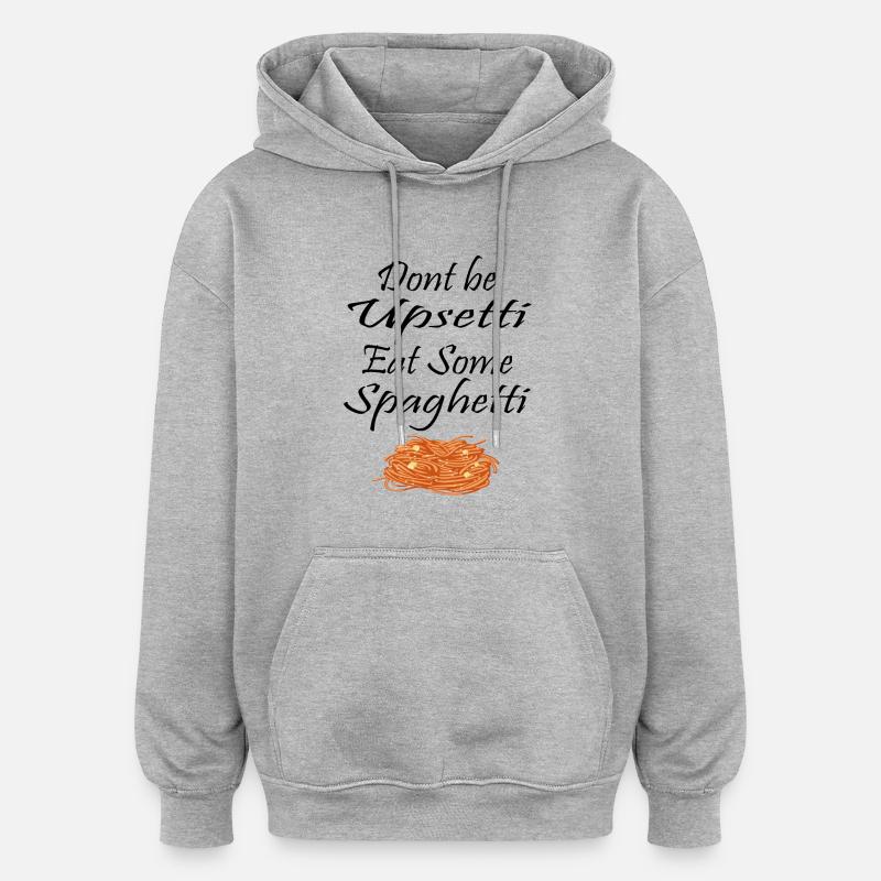Spaghetti disant - Sweat à capuche oversize unisexe - gris chiné
