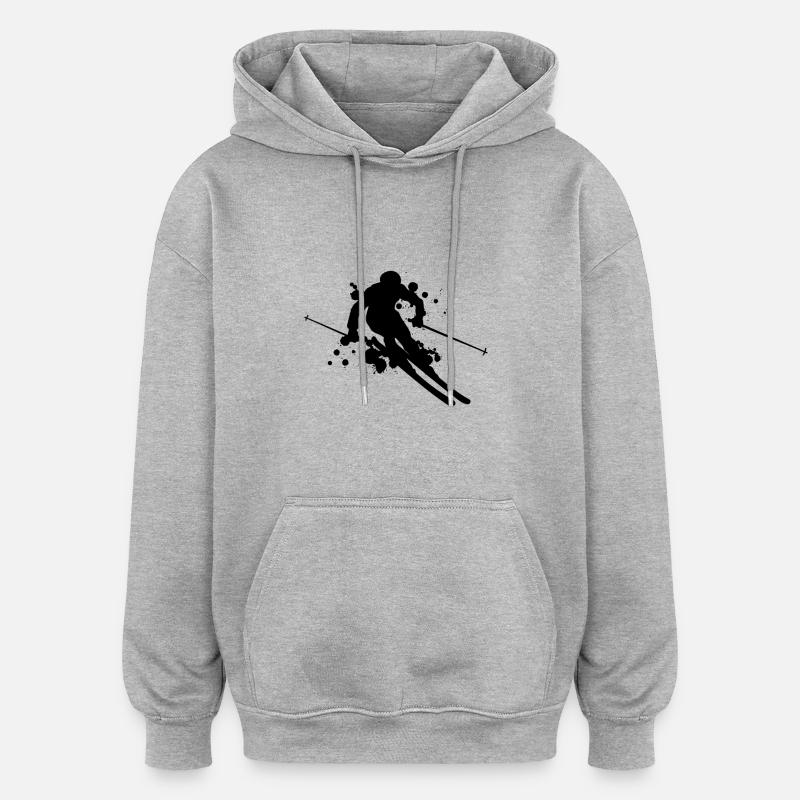 Ski cool - Sweat à capuche oversize unisexe - gris chiné