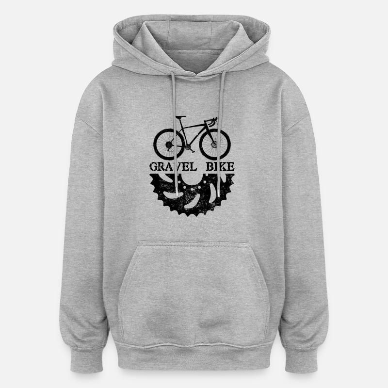 conception d'un vélo de gravier - Sweat à capuche oversize unisexe - gris chiné