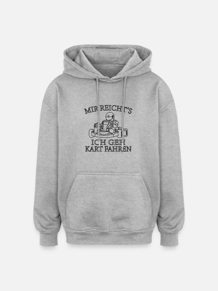Gokart fahren - Oversized Unisex Hoodie - Grau meliert