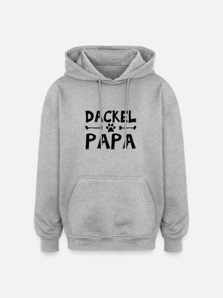 Dackel Vater - Oversized Unisex Hoodie - Grau meliert