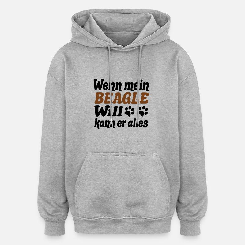 Beagle - Oversized Unisex Hoodie - Grau meliert