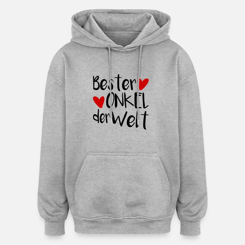 Bester Onkel - Oversized Unisex Hoodie - Grau meliert