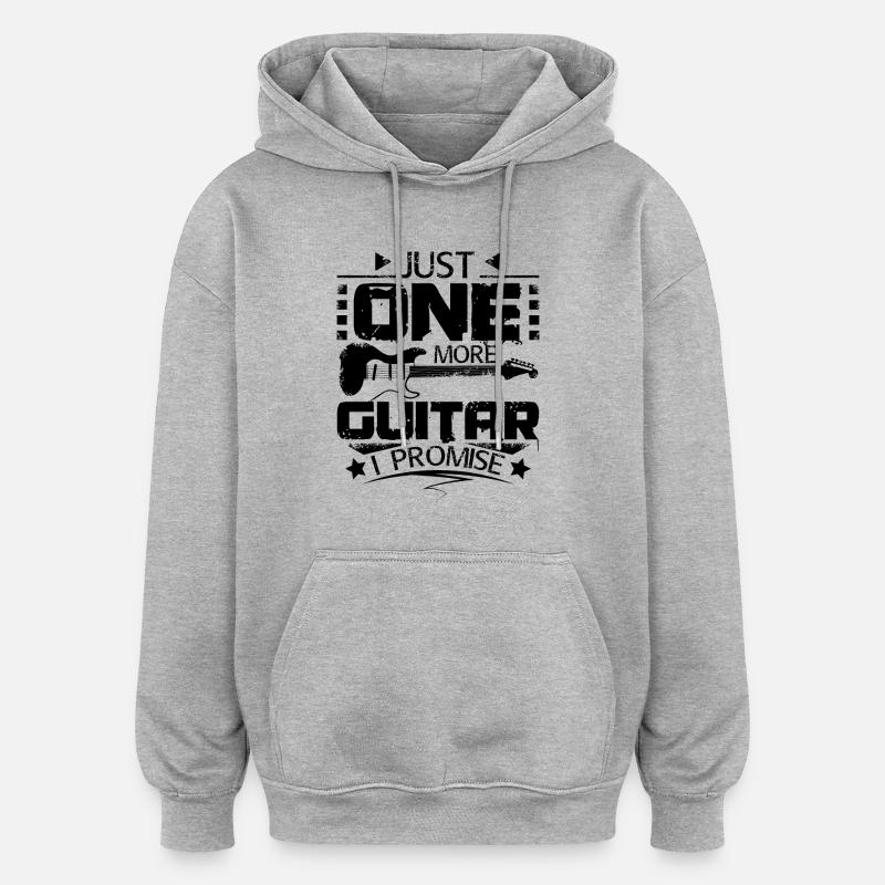 One more e-guitare - Sweat à capuche oversize unisexe - gris chiné