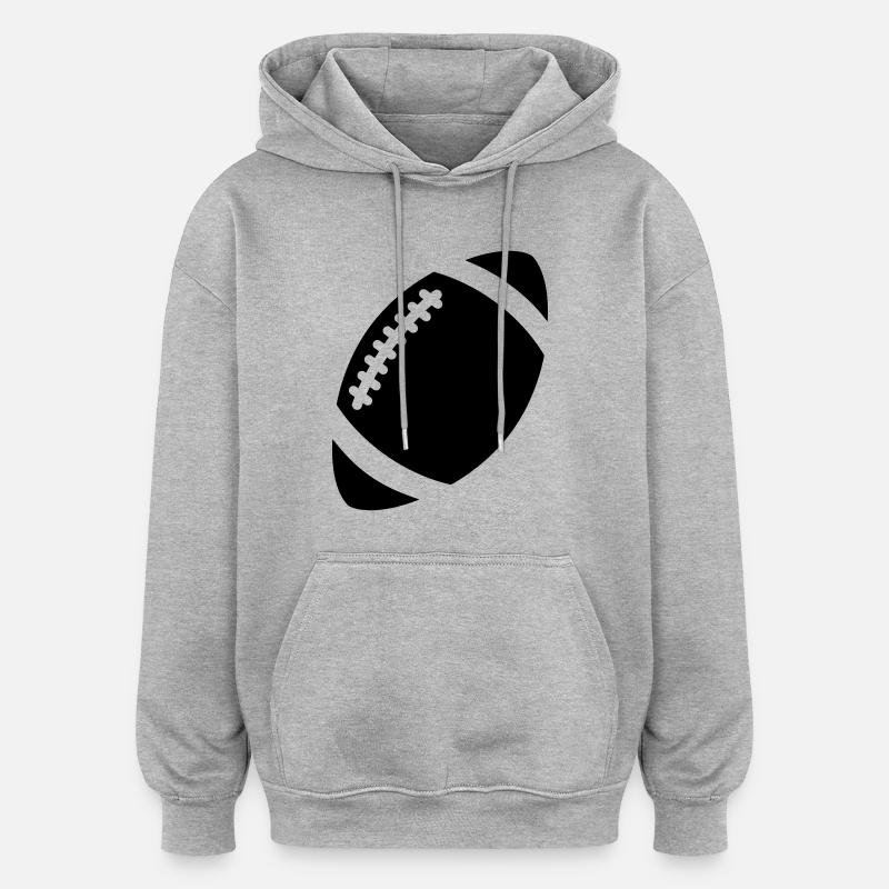 Ballon de Rugby - Sweat à capuche oversize unisexe - gris chiné