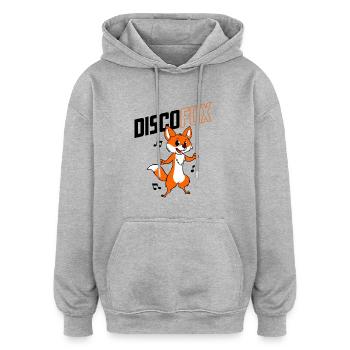 Disco Fuchs - Oversized Unisex Hoodie - Grau meliert - Vorne - Noah (186cm)
