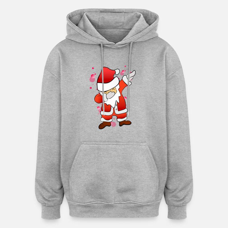 Dabbing Nikolaus - Oversized Unisex Hoodie - Grau meliert