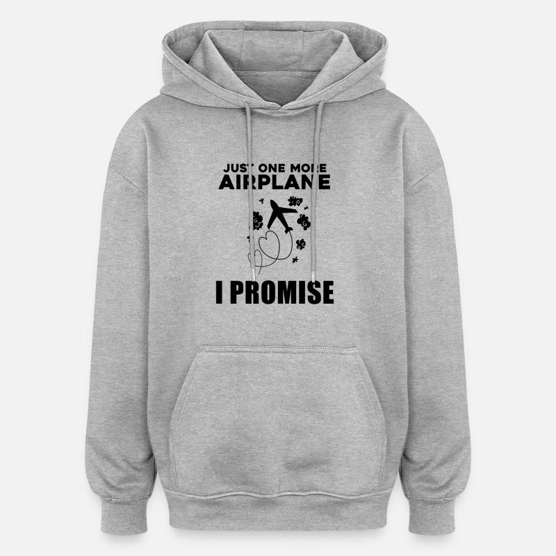 Cadeau de pilote d’avion - Sweat à capuche oversize unisexe - gris chiné