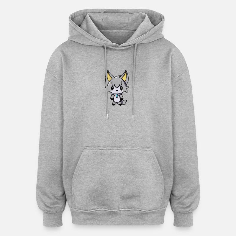 Wolf Wolfhound Vampire Emo - Oversized Unisex Hoodie - heather grey