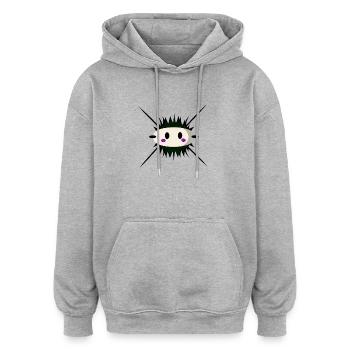 Seeigel mit Stacheln Kawaii - Oversized Unisex Hoodie - Grau meliert - Vorne - Noah (186cm)