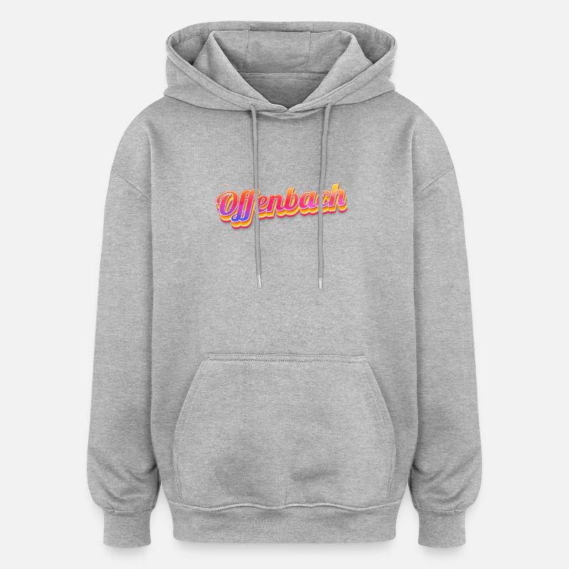 Offenbacherin Offenbacher Offenbach - Sweat à capuche oversize unisexe - gris chiné