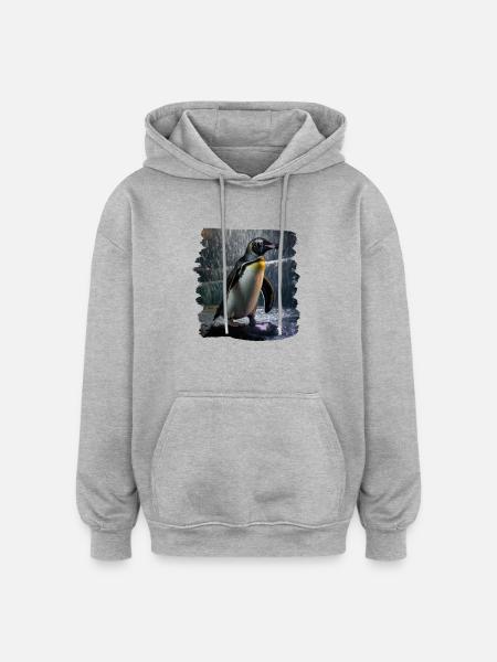 Penguins realistic penguin - Oversized Unisex Hoodie - heather grey