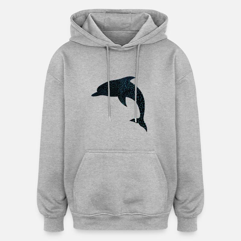 Niedlicher Delphin Mignon Dauphin - Sweat à capuche oversize unisexe - gris chiné