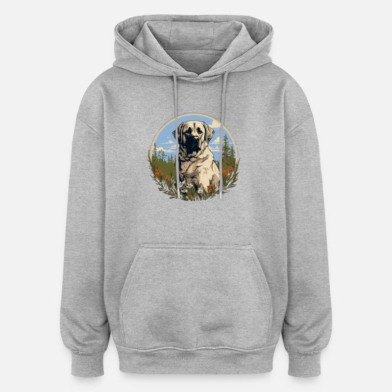 Kangal - Sweat à capuche oversize unisexe - gris chiné