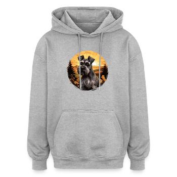 Riesenschnauzer - Oversized Unisex Hoodie - Grau meliert - Vorne - Noah (186cm)