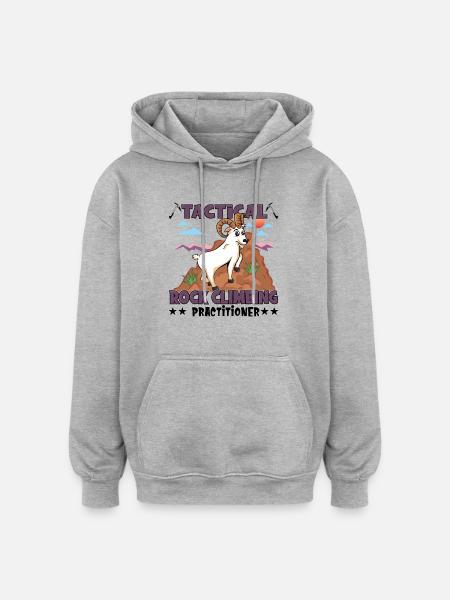 Tactical Rock Climbing Practioner - Oversized Unisex Hoodie - heather grey
