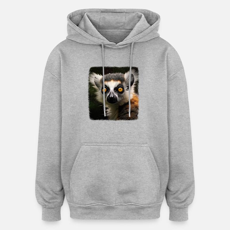 Kattas realistic Katta - Oversized Unisex Hoodie - Grau meliert