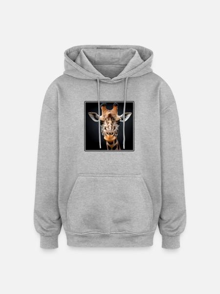 Giraffen realistic Giraffe - Oversized Unisex Hoodie - Grau meliert