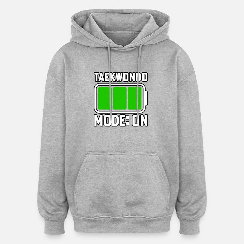 Mode Taekwondo activé - Sweat à capuche oversize unisexe - gris chiné