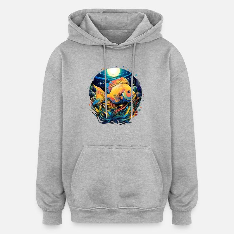 Angelfish - Sweat à capuche oversize unisexe - gris chiné