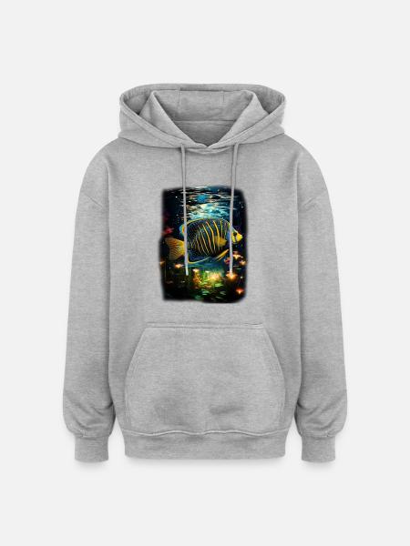Angelfish - Oversized Unisex Hoodie - heather grey