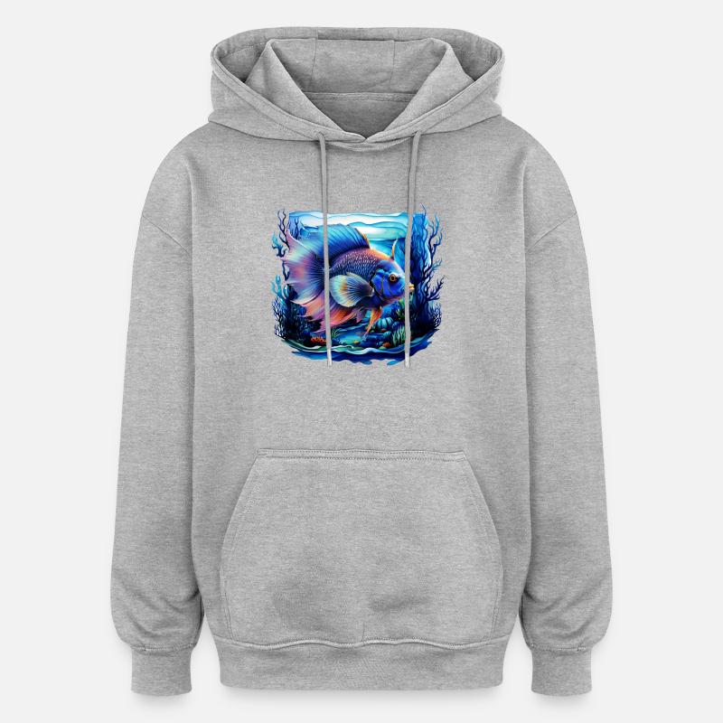 Angelfish - Sweat à capuche oversize unisexe - gris chiné