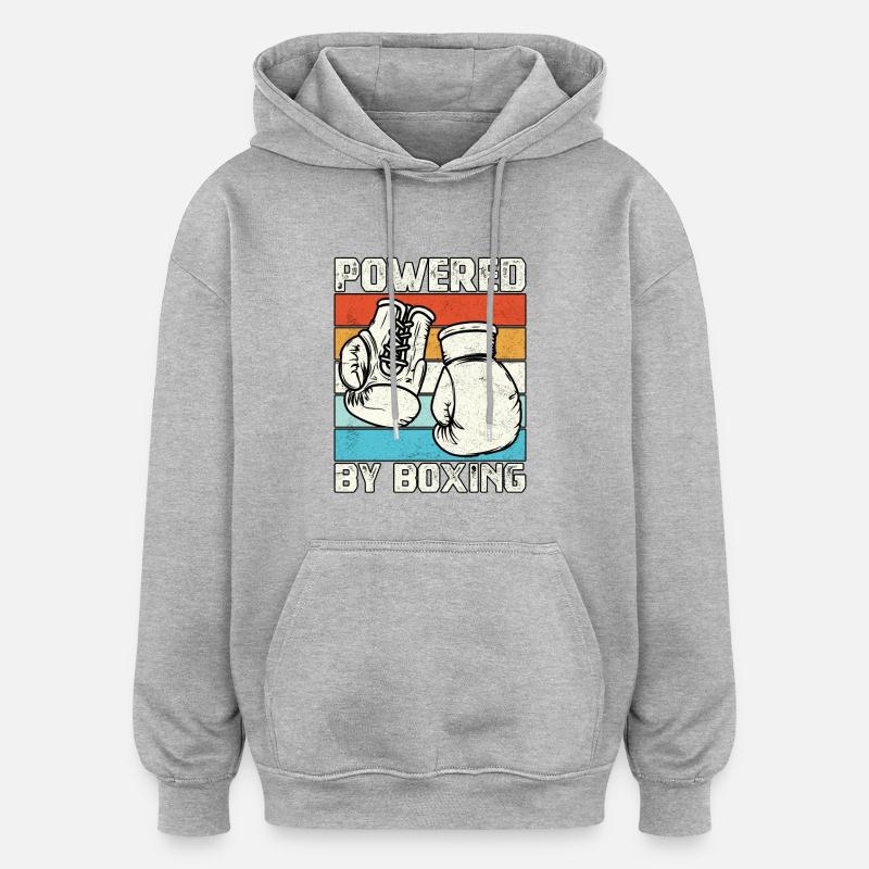 Propulsé par la boxe - Sweat à capuche oversize unisexe - gris chiné