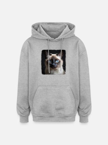 Balinese Cat Balinesenkatze - Oversized Unisex Hoodie - heather grey