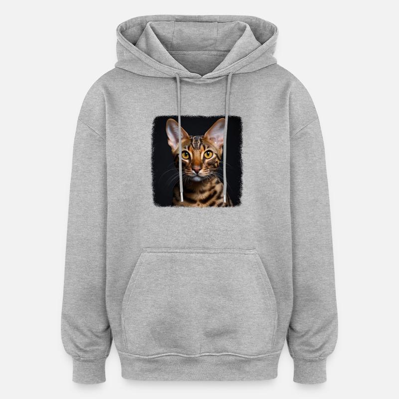 Ocicat Kitten Ocicat Cat - Oversized Unisex Hoodie - heather grey
