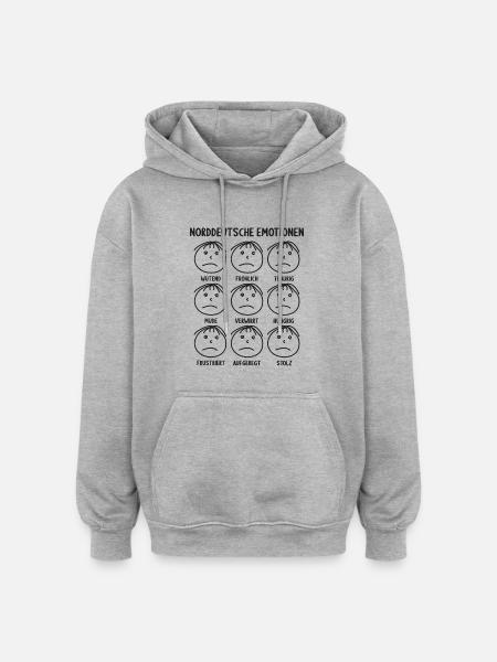 Norddeutsche Emotionen - Oversized Unisex Hoodie - Grau meliert