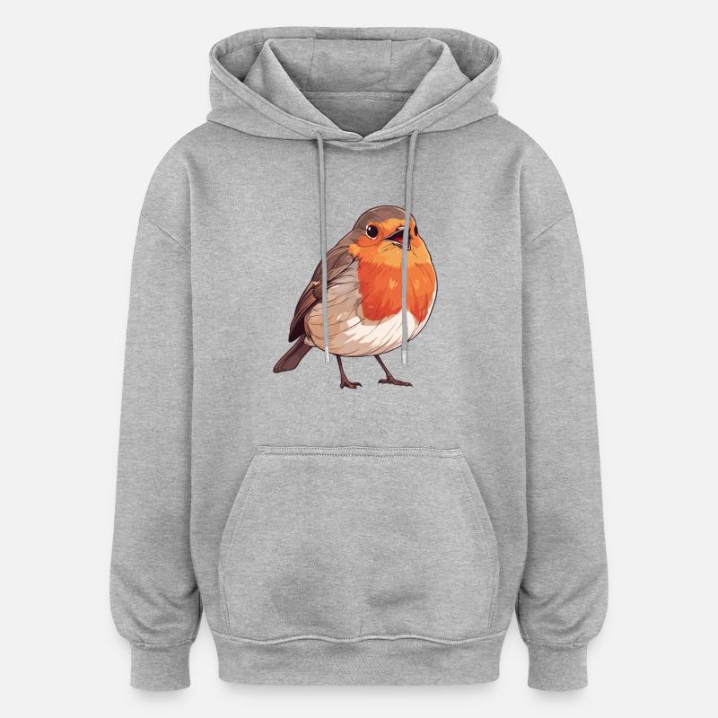 Robin Rotkehlchen - Oversized Unisex Hoodie - heather grey