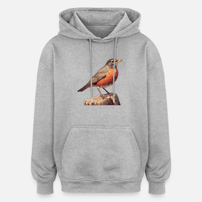 Robin Rotkehlchen - Oversized Unisex Hoodie - heather grey