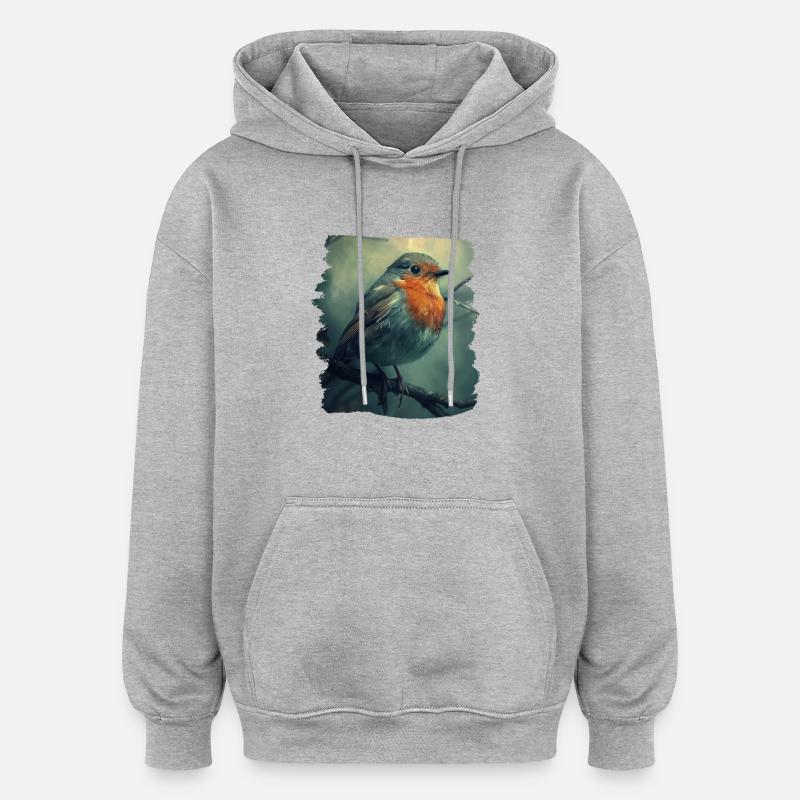 Robin Rotkehlchen - Oversized Unisex Hoodie - heather grey
