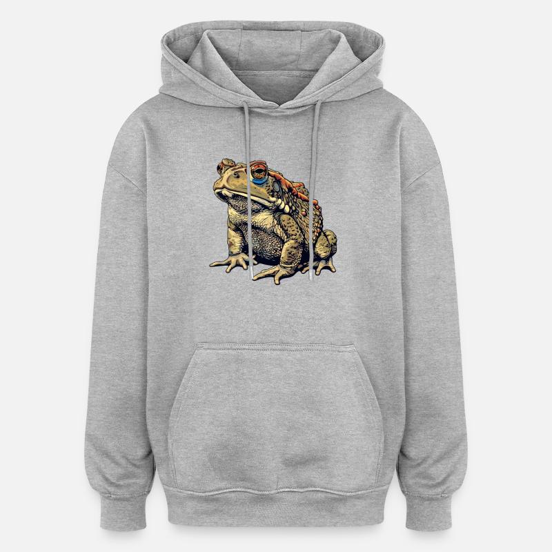 Crapaud crapaud crapaud - Sweat à capuche oversize unisexe - gris chiné