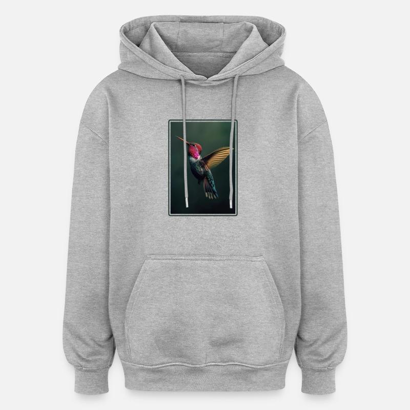 Colibri Kolibris Kolibri - Sweat à capuche oversize unisexe - gris chiné