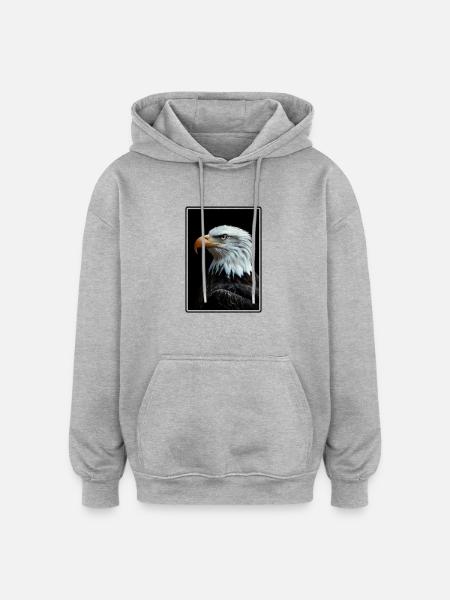 Bald Eagle Weißkopfseeadler - Oversized Unisex Hoodie - Grau meliert