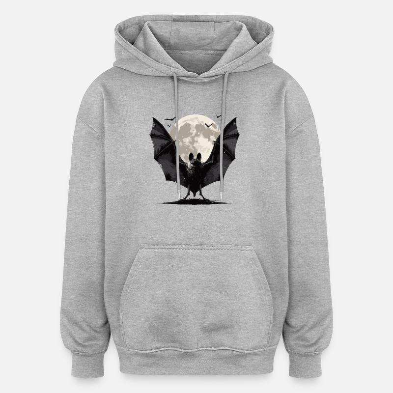 Chauve-souris Chauve-souris - Sweat à capuche oversize unisexe - gris chiné