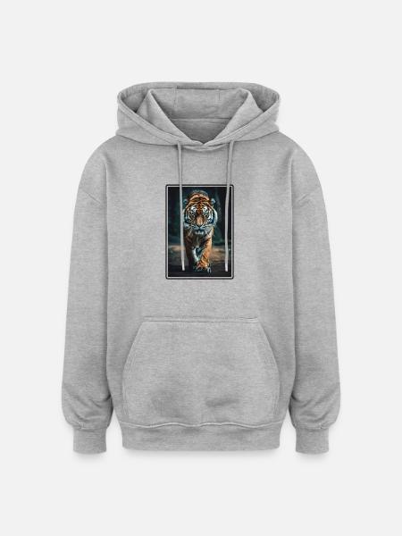 Bengal Tiger King Tiger - Oversized Unisex Hoodie - heather grey