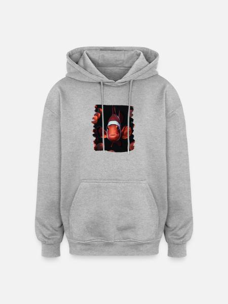Clownfish Clownfische Clownfisch - Oversized Unisex Hoodie - Grau meliert