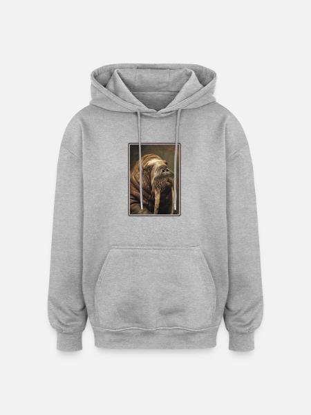 Walrus Walrosse Walross - Oversized Unisex Hoodie - heather grey