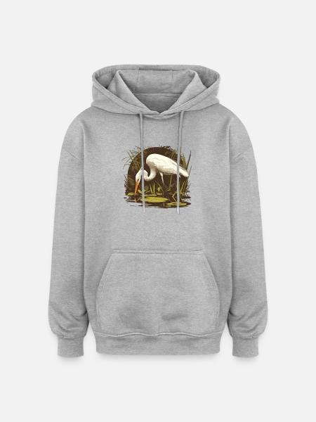 Heron Reiher - Oversized Unisex Hoodie - heather grey