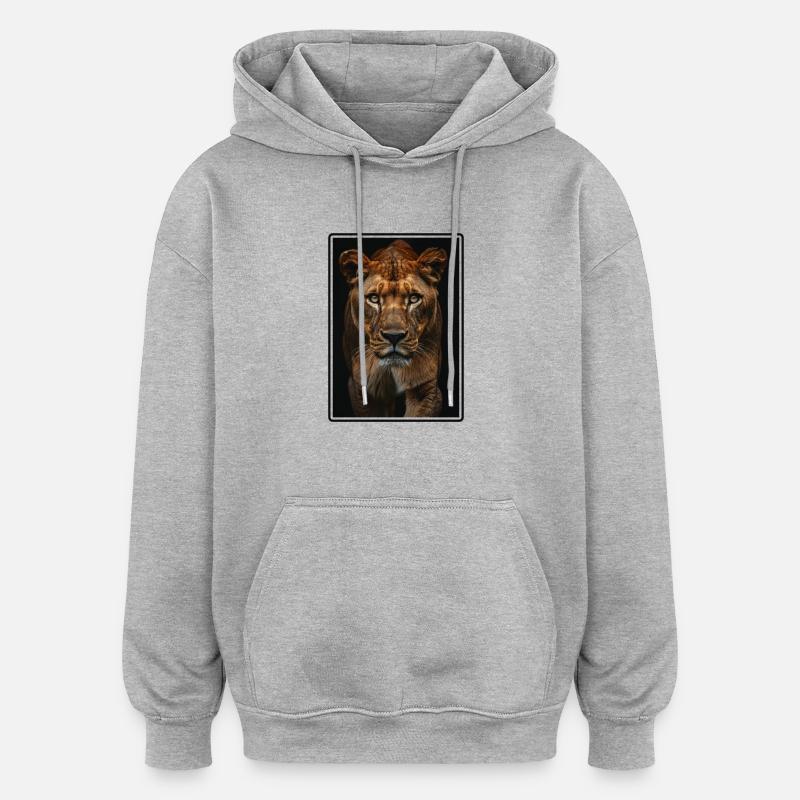 Lionne Lionnes Lionne - Sweat à capuche oversize unisexe - gris chiné