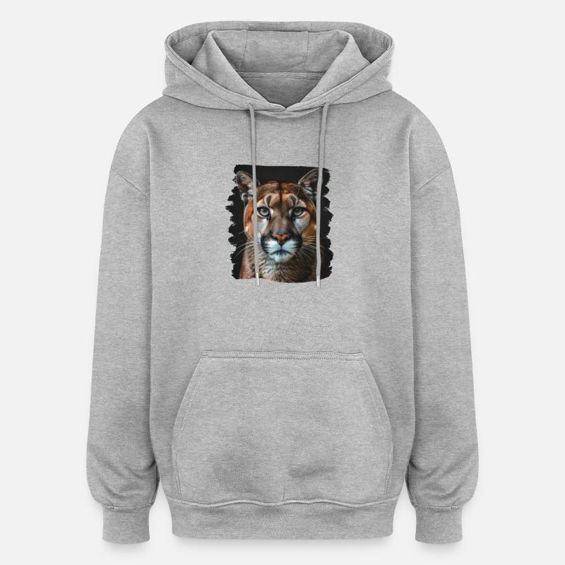 Cougar Mountain Lion Mountain Lion - Sweat à capuche oversize unisexe - gris chiné